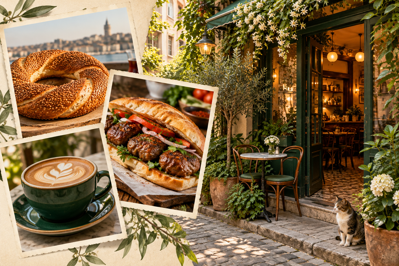 Simit, kahve, köfte ekmek ve sıcak bir mahalle kafesi